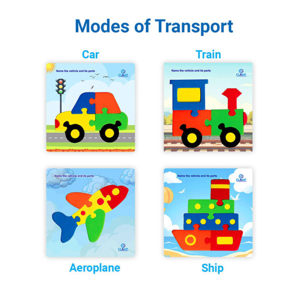Claap Board Puzzle – Modes Of Transport (Pack of 4) - Image 3
