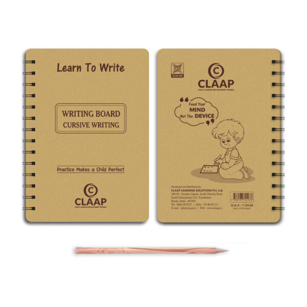 Claap Writing Practice Board Book - English Cursive
