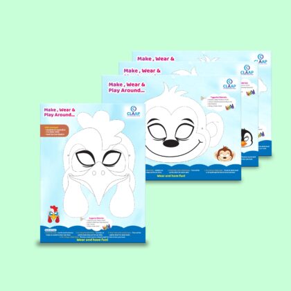 Play & Learn Colouring Sheets – Pack of 4 – Make, Wear & Play Around