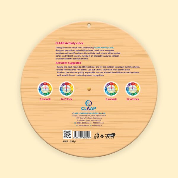 Colorful Educational Activity Clock for Kids – Learn Time with Fun! - Image 2